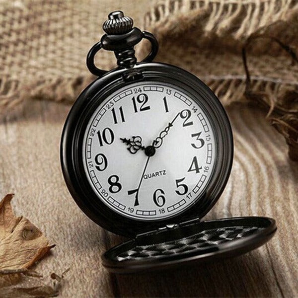 Retro Double-Sided Quartz Pocket Watch