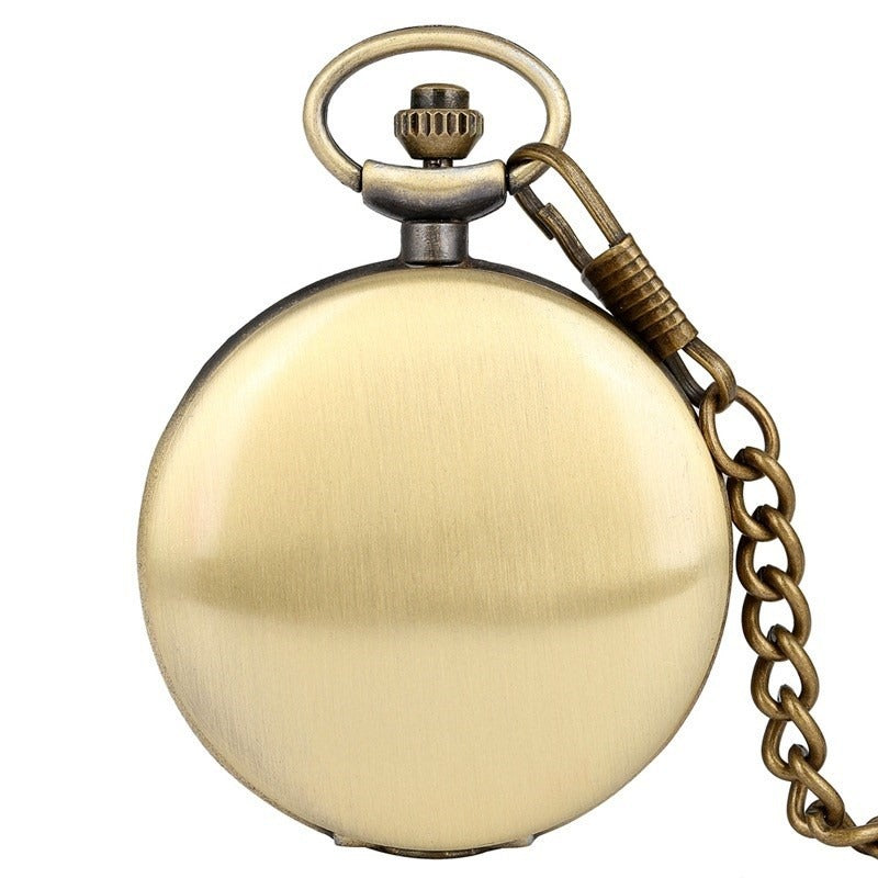Vintage Quartz Flip Pocket Watch with Chain
