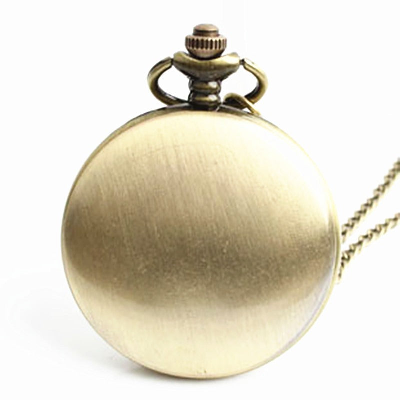 Vintage Quartz Flip Pocket Watch with Chain