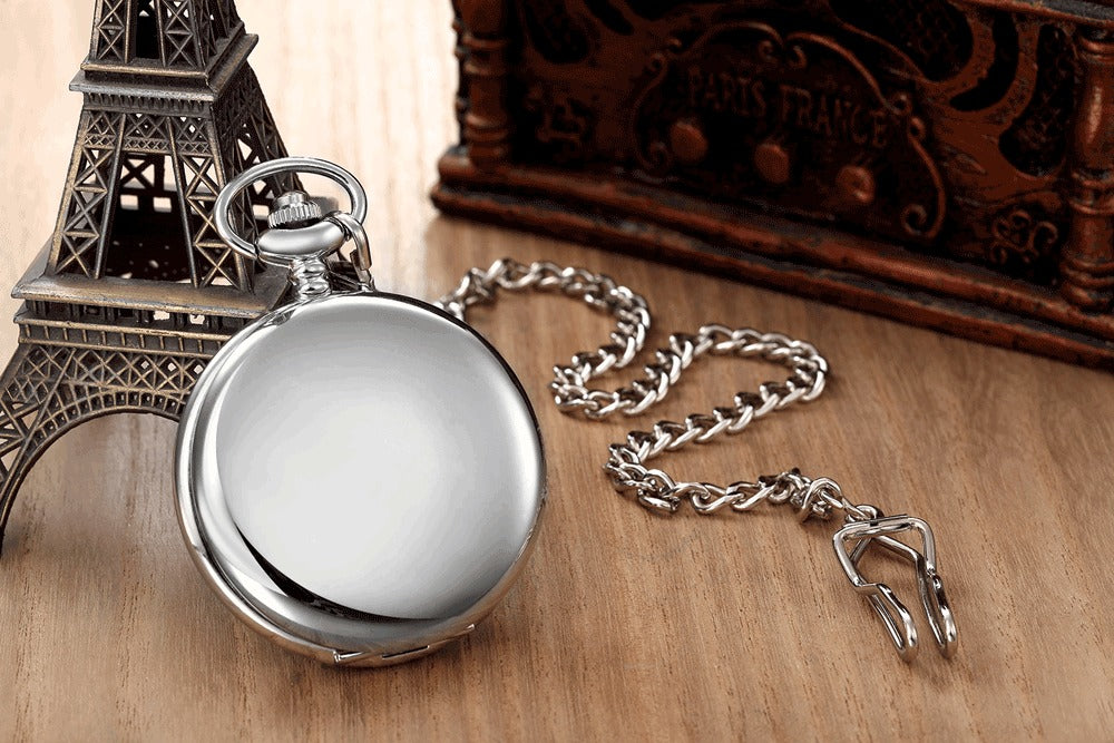 Retro Double-Sided Quartz Pocket Watch
