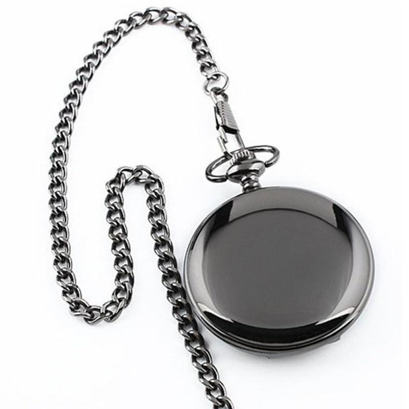 Vintage Quartz Flip Pocket Watch with Chain
