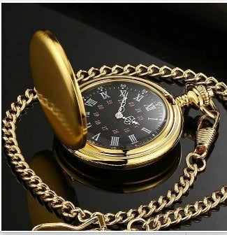 Retro Double-Sided Quartz Pocket Watch