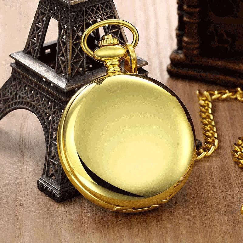 Retro Double-Sided Quartz Pocket Watch