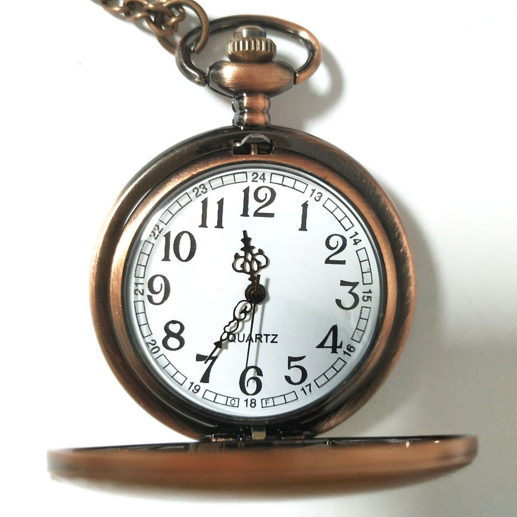 Retro Double-Sided Quartz Pocket Watch