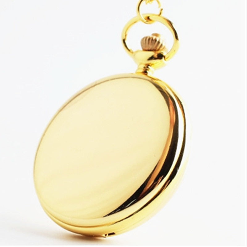 Vintage Quartz Flip Pocket Watch with Chain