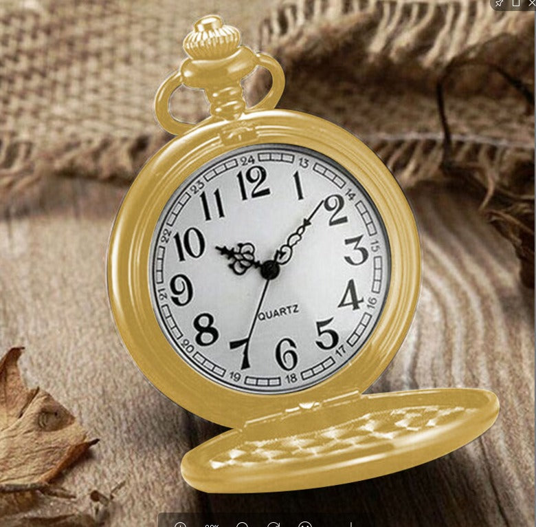 Retro Double-Sided Quartz Pocket Watch